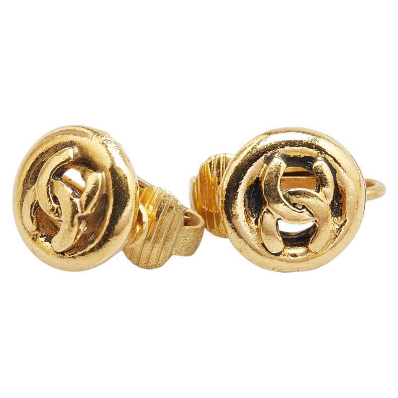 Chanel Coco Mark Round Earrings