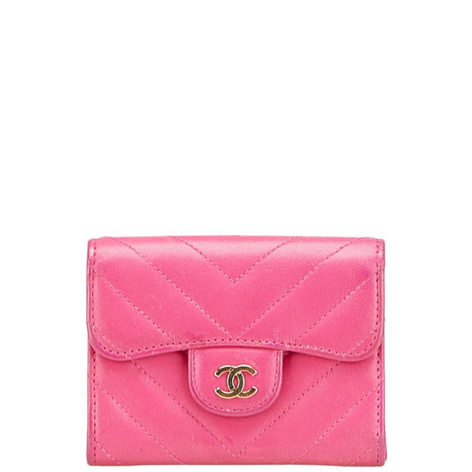 Chanel Coco Mark V Stitch Lambskin Coin Case Card Case