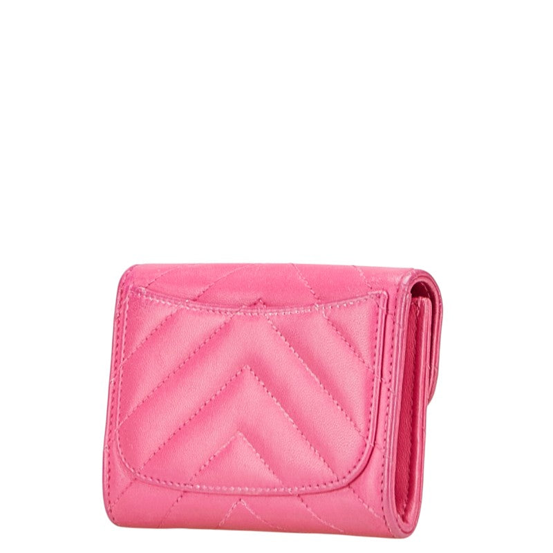 Chanel Coco Mark V Stitch Lambskin Coin Case Card Case