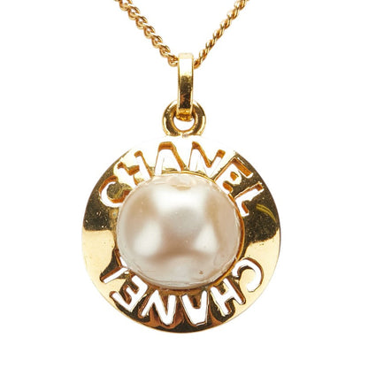 Chanel Logo Pearl Necklace