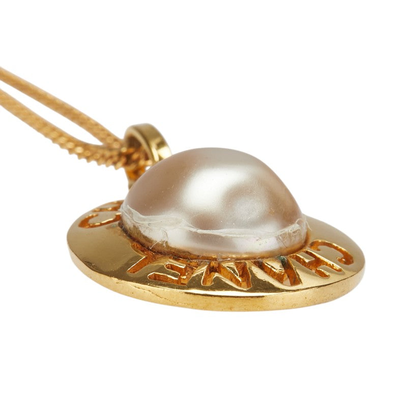 Chanel Logo Pearl Necklace
