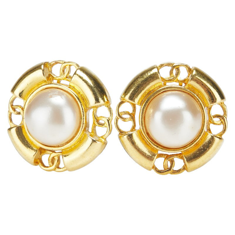 Chanel Coco Mark Round Earrings