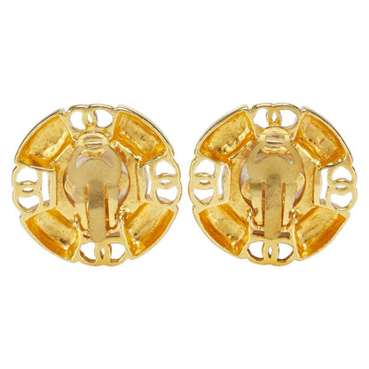 Chanel Coco Mark Round Earrings