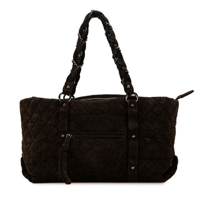 Chanel Coco Mark Matelasse Suede Tote Bag