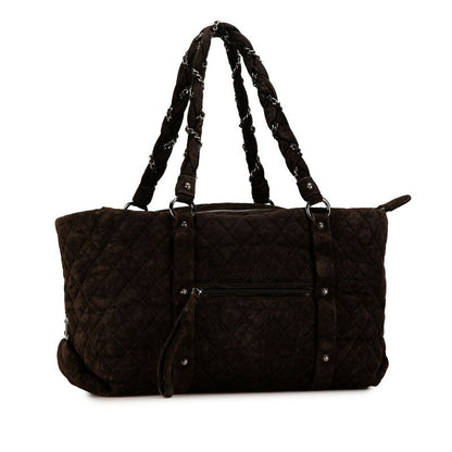 Chanel Coco Mark Matelasse Suede Tote Bag