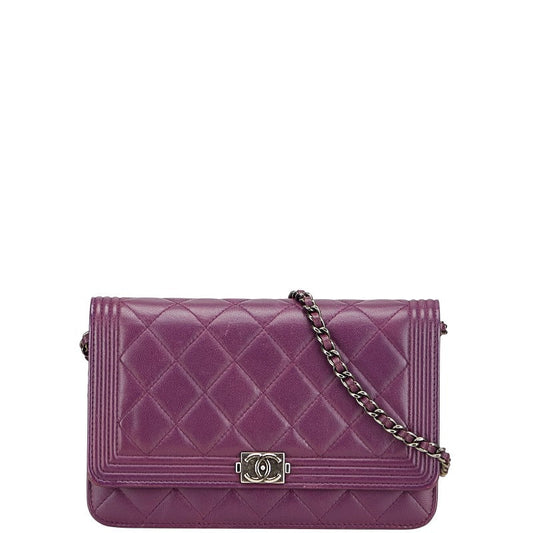 Chanel Boy Chanel Lambskin Chain Shoulder Bag