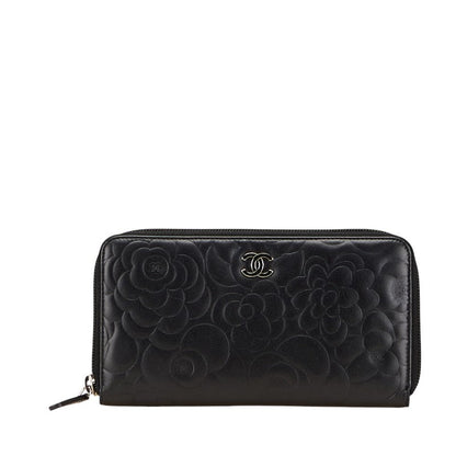 Chanel Camellia Lambskin Long Wallet