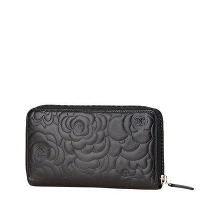 Chanel Camellia Lambskin Long Wallet