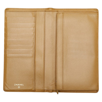 Chanel Coco Button Leather Long Wallet