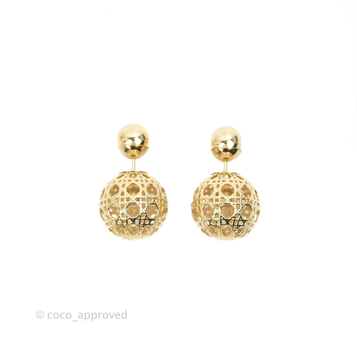 Christian Dior Cannage Mise En Dior Tribal Earrings Gold