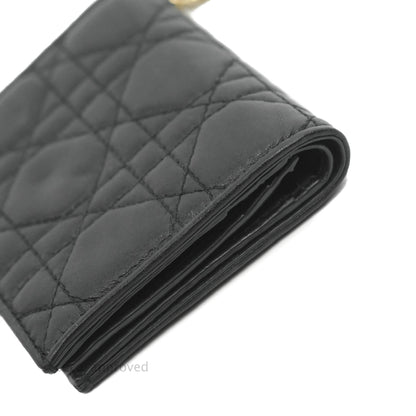 Christian Dior Mini Lady Dior Wallet Black Cannage Lambskin