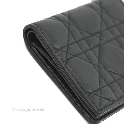 Christian Dior Mini Lady Dior Wallet Black Cannage Lambskin