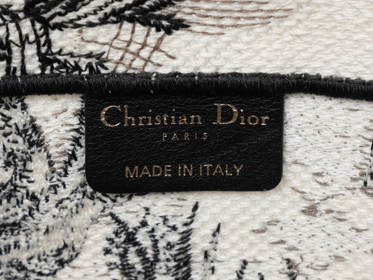 White & Black Christian Dior Large Toile de Jouy Book Tote