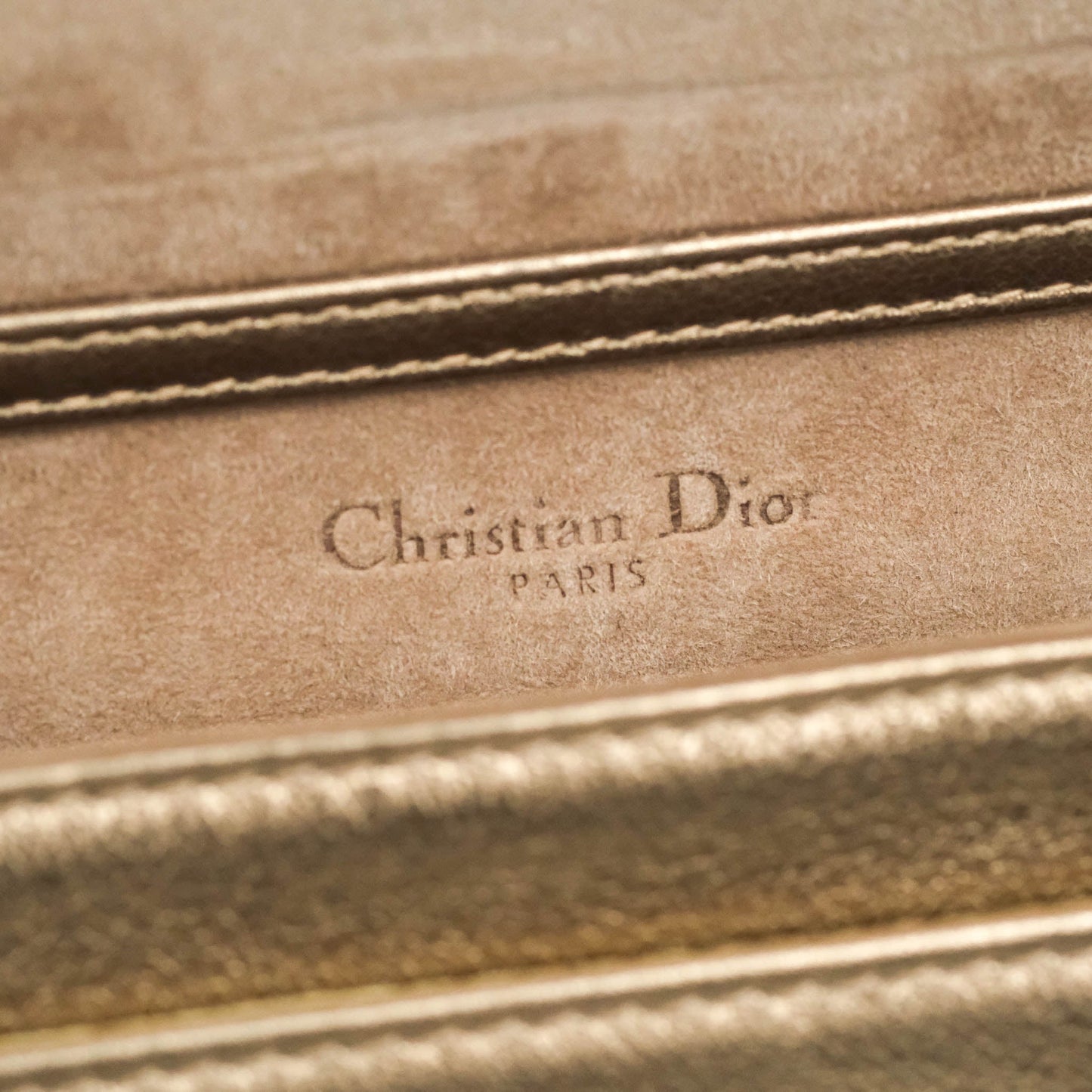 Christian Dior Diorama Wallet on Chain Metallic Rose Gold Calfskin Gold Hardware