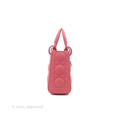 Christian Dior Mini Cannage Lady Dior Dark Pink Matte Pink Hardware