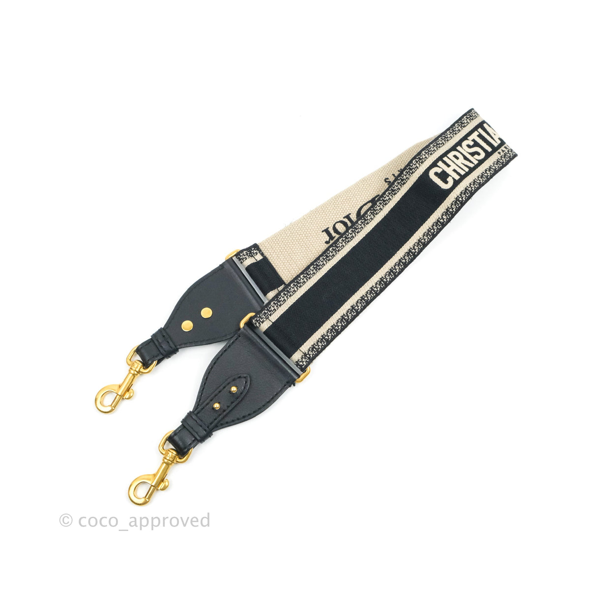 Christian Dior Navy 'Christian Dior Paris' Embroidery Shoulder Strap