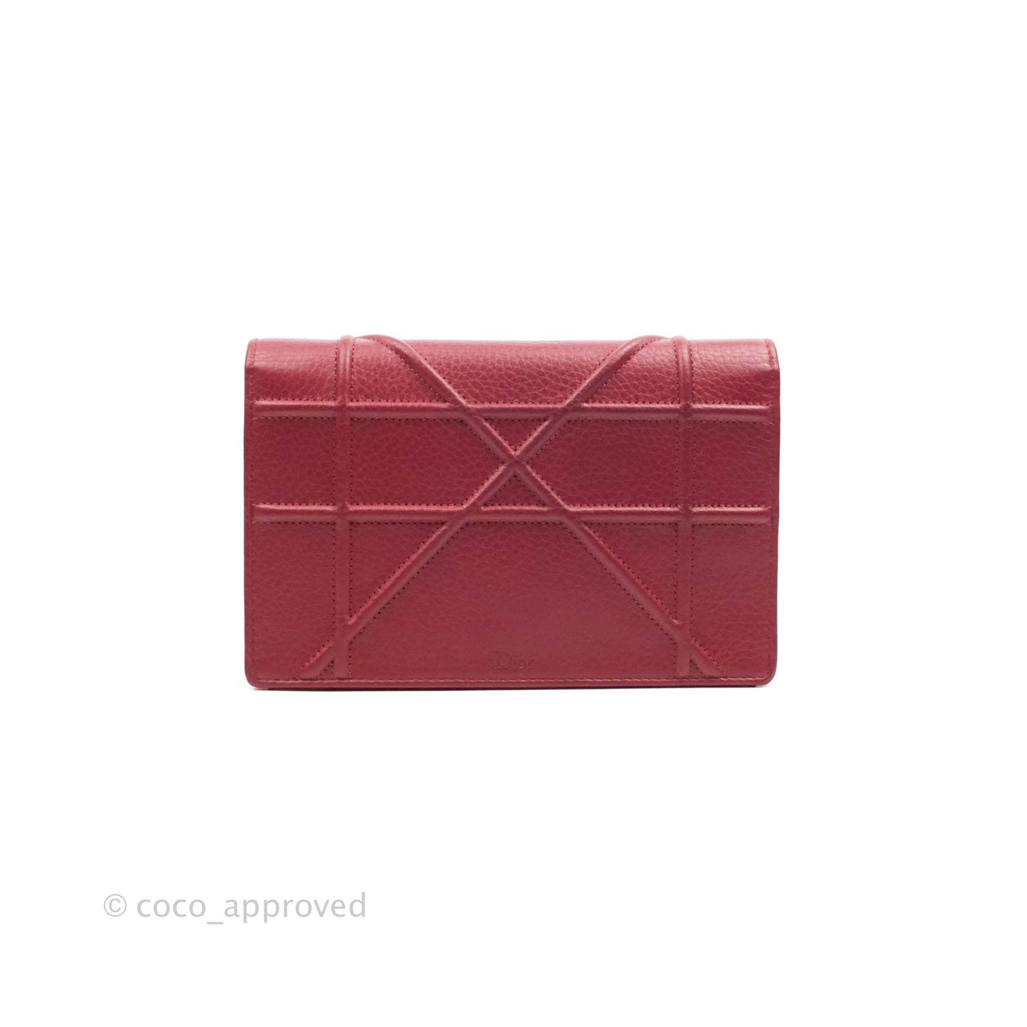 Christian Dior Diorama Wallet on Chain Red Grained Calfskin Gold Hardware