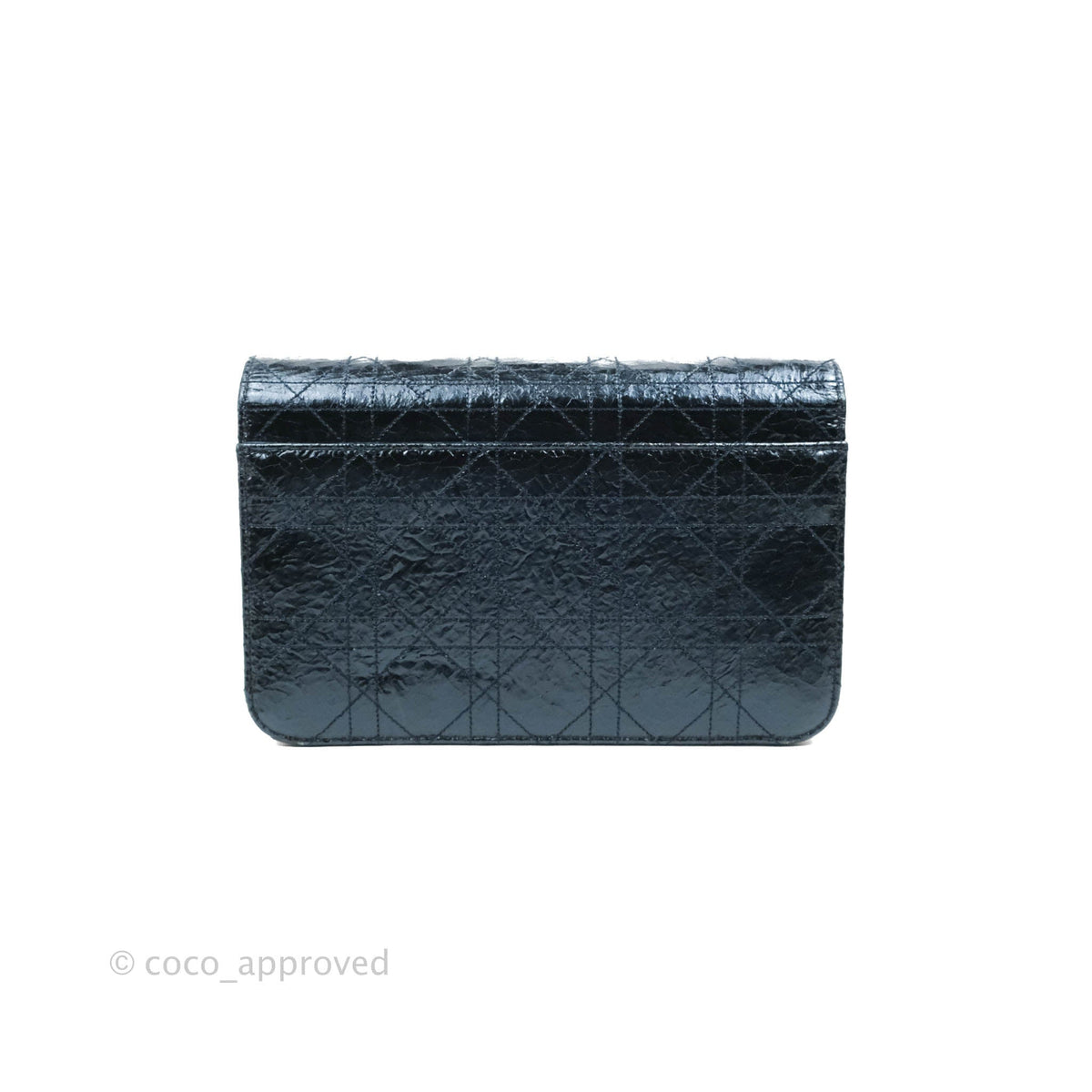 Christian Dior Miss Dior WOC Cannage Metallic Blue Silver Hardware
