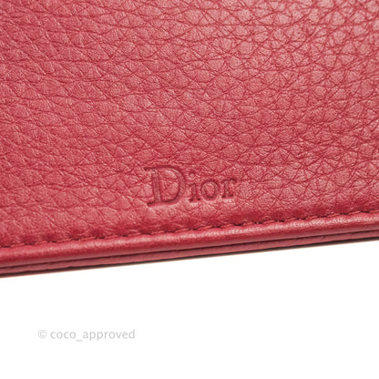 Christian Dior Diorama Wallet on Chain Red Grained Calfskin Gold Hardware