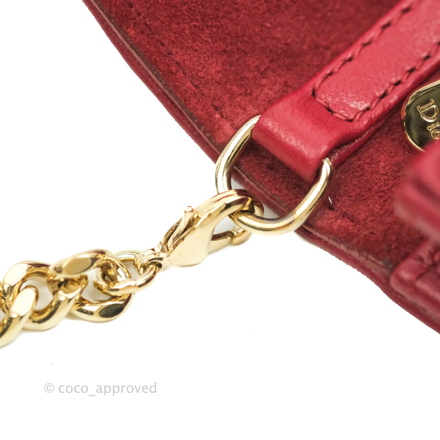 Christian Dior Diorama Wallet on Chain Red Grained Calfskin Gold Hardware