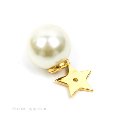 Christian Dior Pearl Tribales 'CD' & Star Drop Earrings Gold Tone