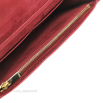 Christian Dior Diorama Wallet on Chain Red Grained Calfskin Gold Hardware