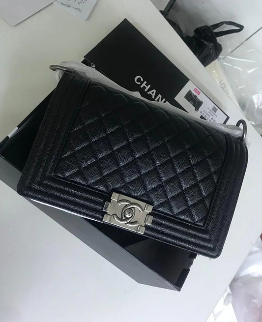 Chanel Boy Handbag For Women Silver Hardware