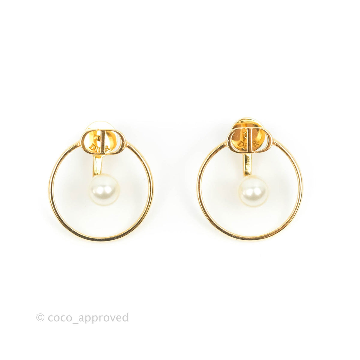 Christian Dior Pearl 30 Montaigne Earrings Gold