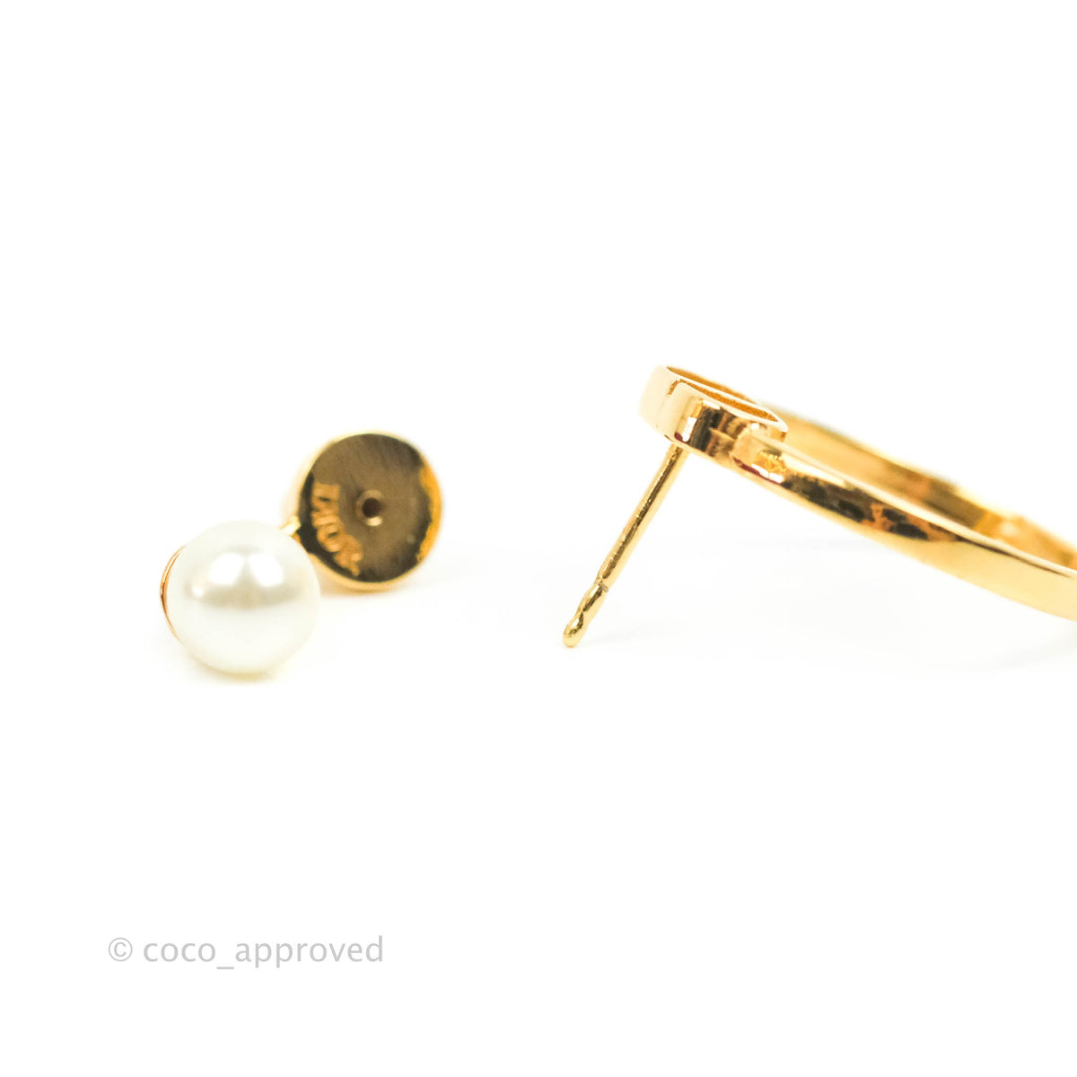 Christian Dior Pearl 30 Montaigne Earrings Gold