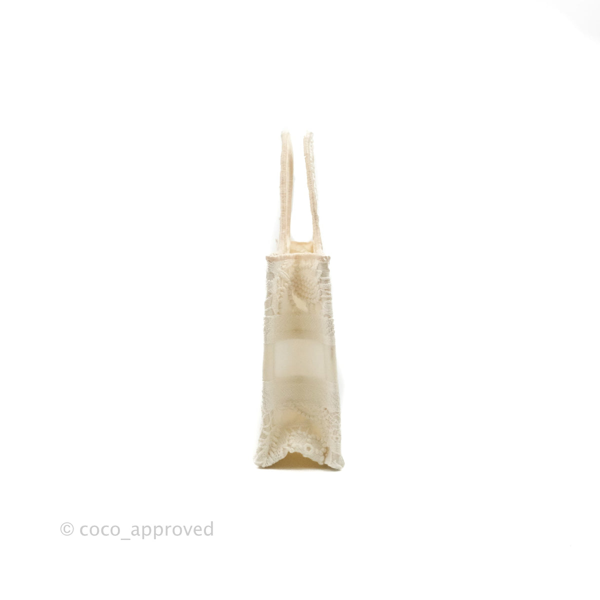 Dior Mini Book Tote Natural Macramé-Effect Embroidery