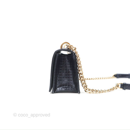 Christian Dior Small Diorama Flap Bag Dark Metallic Calfskin Gold Hardware