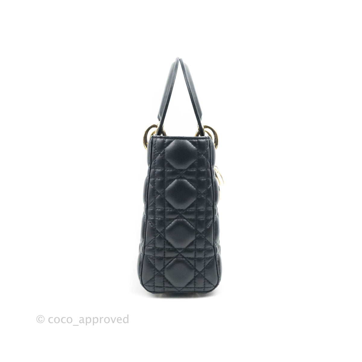 Christian Dior My ABCDior Lady Dior Navy Lambskin Gold Hardware with Twilly