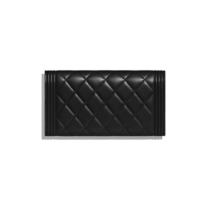 Chanel Quilted Lambskin Boy Long Flap Wallet