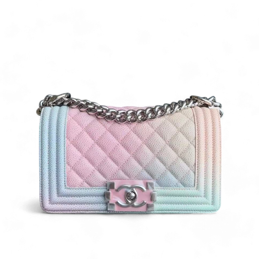 *Un* Chanel Boy Small Bag - Caviar Quitled Rainbow Calfskin Series 25
