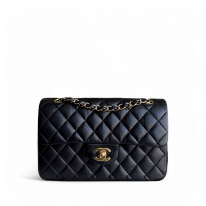 Chanel Classic Flap Small - 23CM Quilted Lambskin Black Gold Hardware Series 16