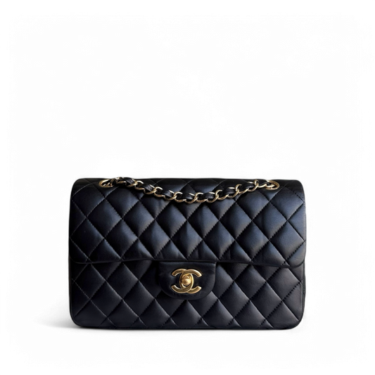 Chanel Classic Flap Small - 23CM Quilted Lambskin Black Gold Hardware Series 16