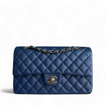 Chanel Classic Flap Medium - Caviar 25CM Quilted Dark Blue Gold Hardware Series 27