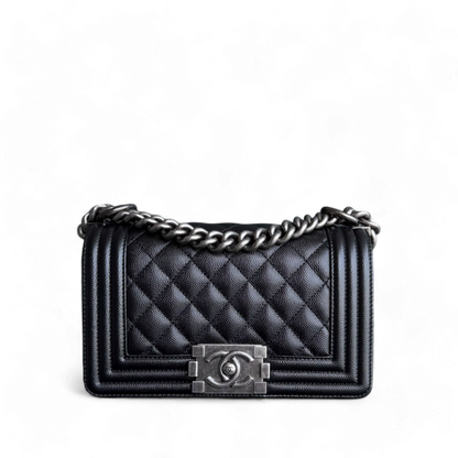 Chanel Boy Small - Caviar Quilted 20CM Black Ruthenium Silver Hardware Series 27