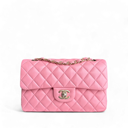 Chanel Classic Flap Small - 23CM Quilted Lambskin Light Sakura Pink Gold Hardware Series 27