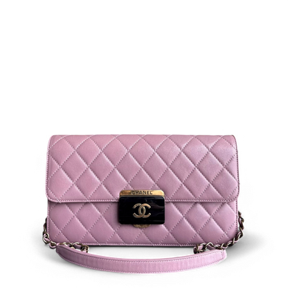 Chanel Beauty Lock Flap - 28CM Quilted Sheetskin  Pink Gold Hardware Series 22