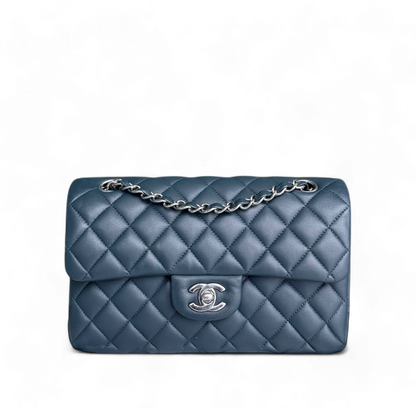 Chanel Classic Flap Small - 23CM Quilted Lambskin Dark Blue Silver Hardware Series 26