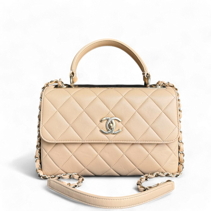 Chanel Trendy CC - Small 25CM Quilted Lambskin Beige Gold Hardware Series 26