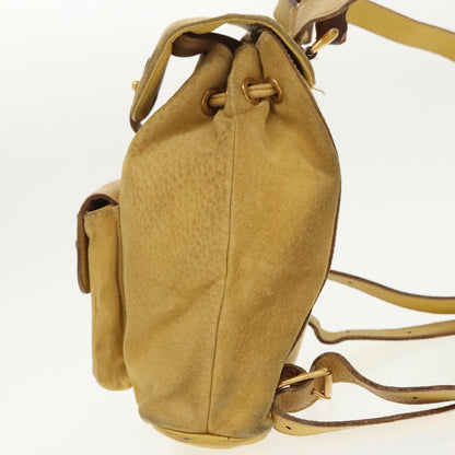 Gucci Bamboo Yellow Leather Backpack Bag