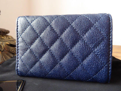 Chanel Boy Small Flap Wallet Blue