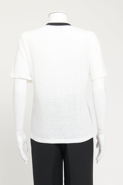 Ivory Clock-Motif Chanel T-Shirt
