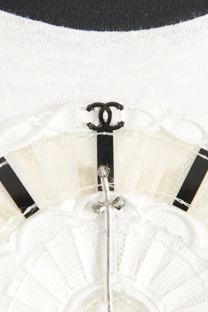 Ivory Clock-Motif Chanel T-Shirt