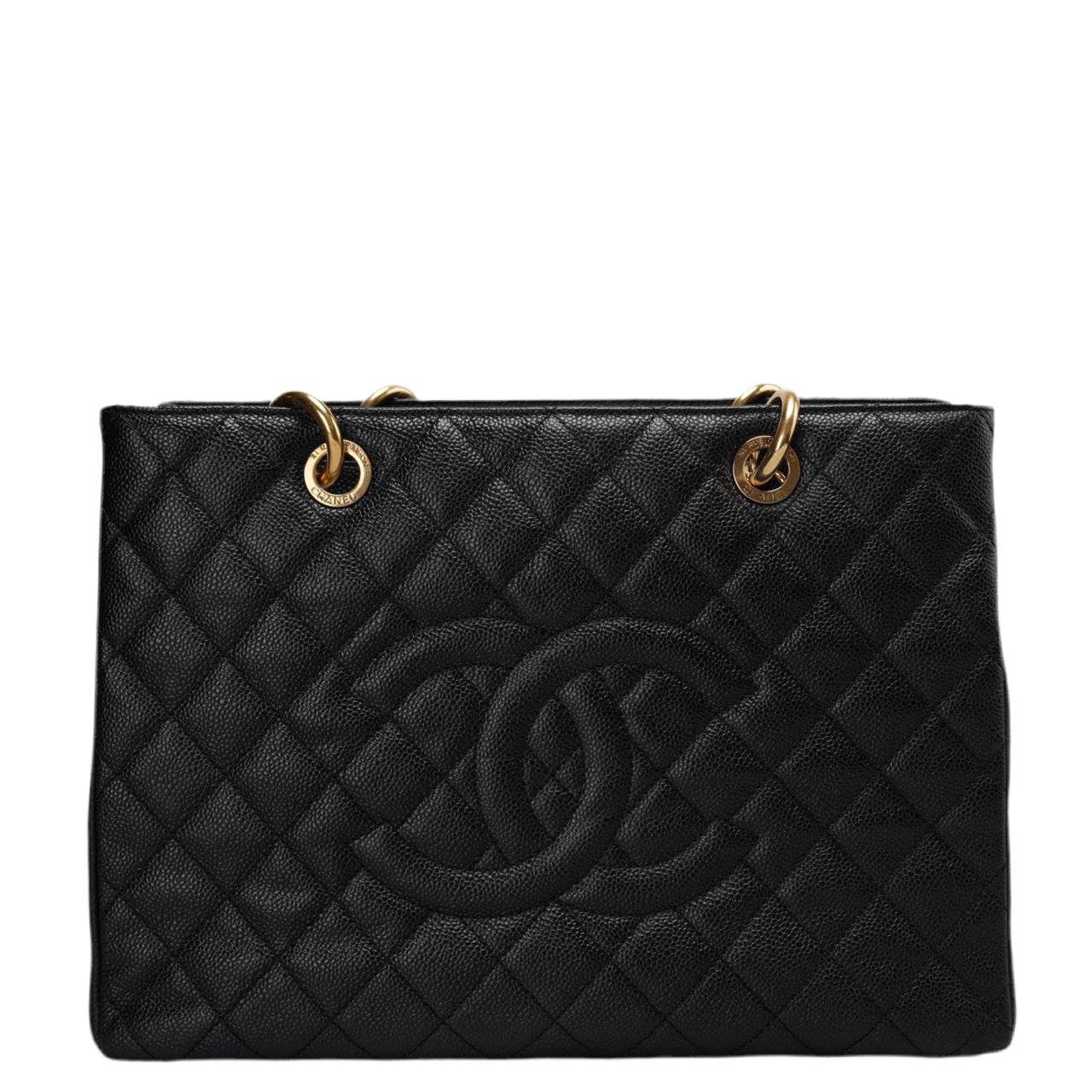 Chanel Medium Grand Shopping Tote Black GST Bag in Caviar Leather with Gold Hardware 2014