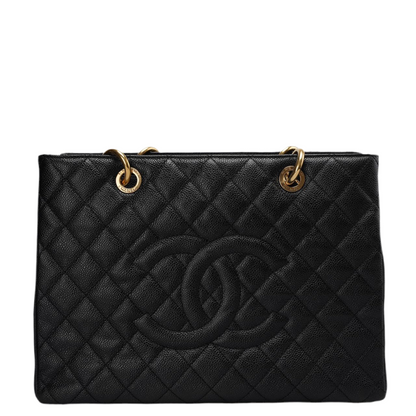 Chanel Medium Grand Shopping Tote Black GST Bag in Caviar Leather with Gold Hardware 2014