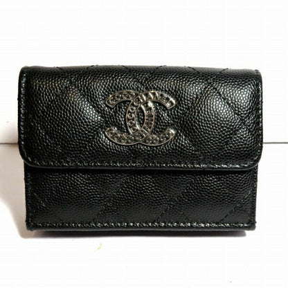 Chanel Coco Small Flap Wallet Shiny Grained Calfskin Wallet