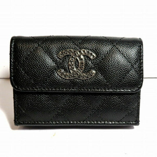 Chanel Coco Small Flap Wallet Shiny Grained Calfskin Wallet